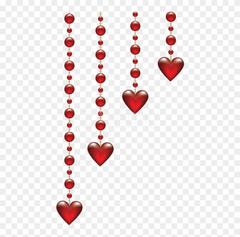 Free Png Valentine's Day Hanging Hearts Transparent - Transparent Valentines Clip Art