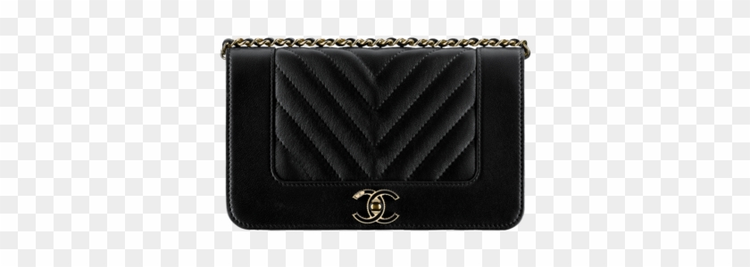 Chanel Black Chevron Mademoiselle Vintage Wallet On - Wallet Clipart #3670345