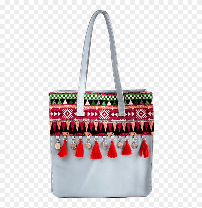 100% Jacquard Handloom Fabric And Pu Handcrafted Bag<br> - Shoulder Bag Clipart #3670609