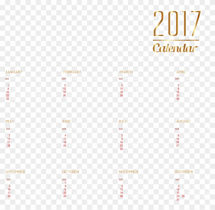 2017 Calendar Transparent Png Clipart Image #3671207
