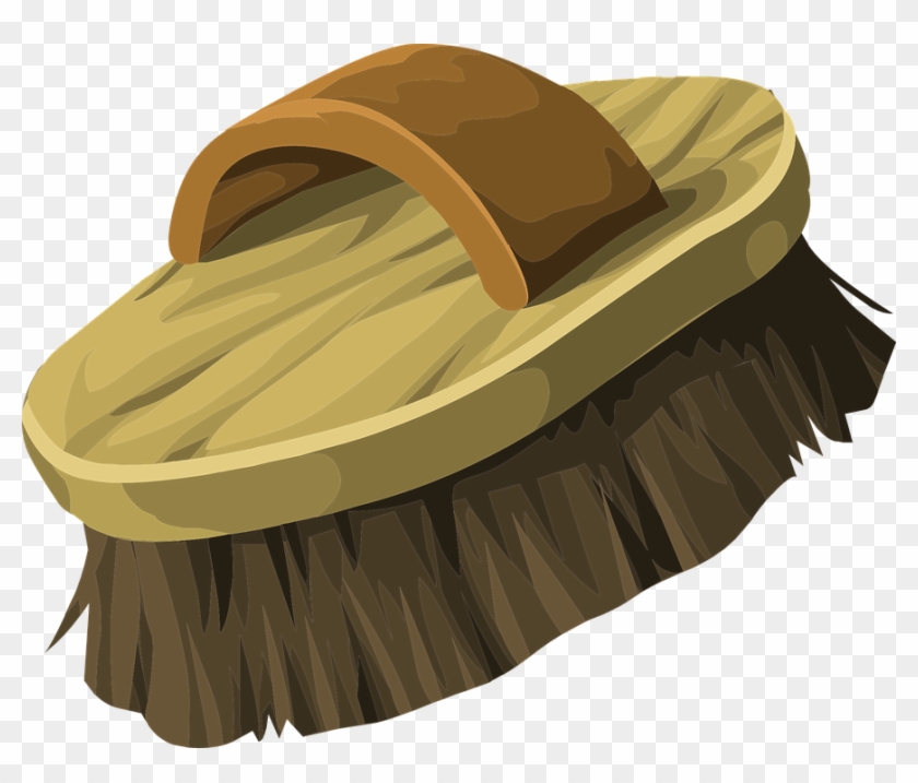Shoe Brush Bristles Brush Clean Polish Wood - Shoes Brush Vector Clipart