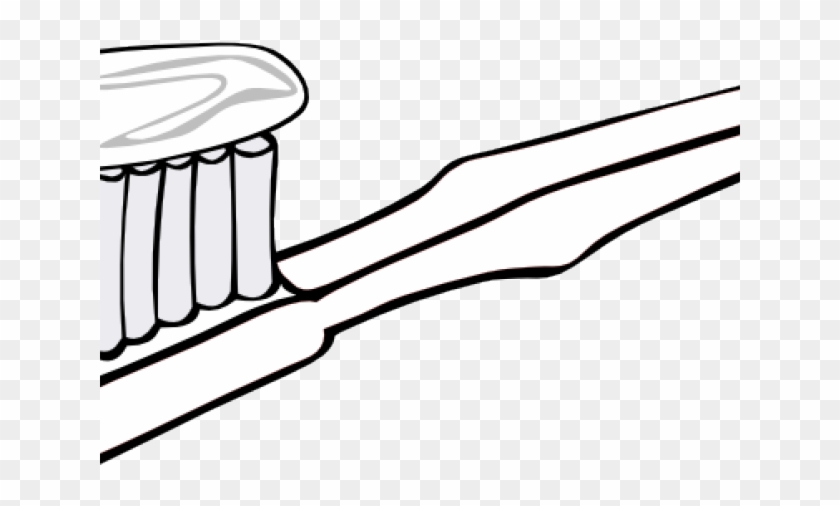 Brush Clipart Vector - Toothbrush Black And White - Png Download #3671459