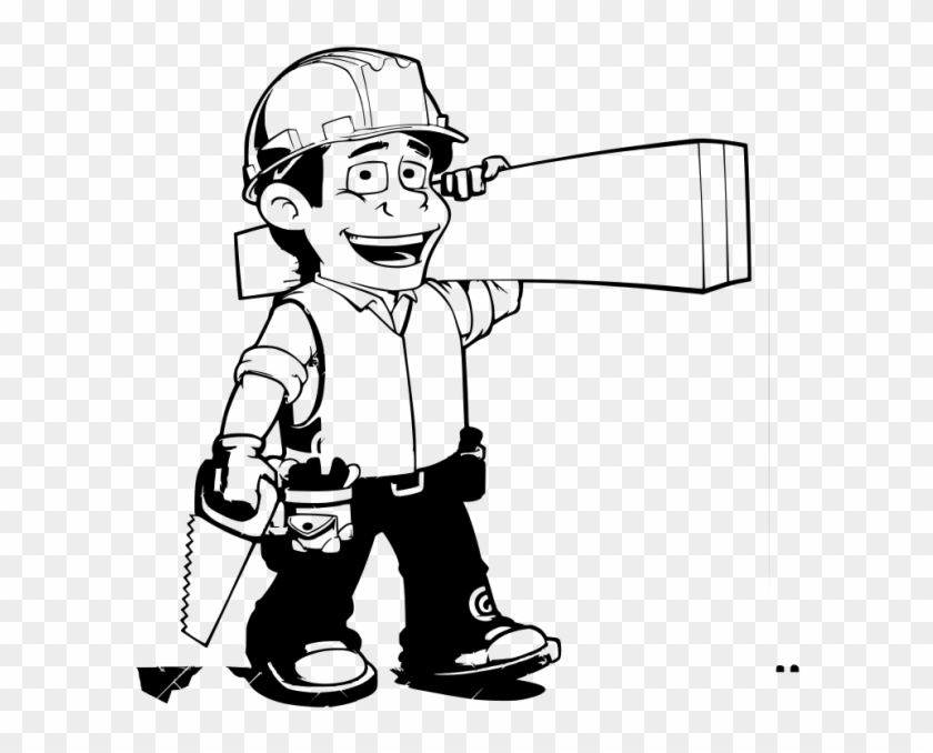 G12 - Carpenter Black And White Clipart #3671751