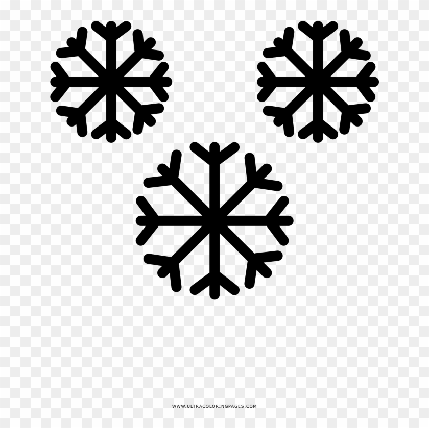 Flocos De Neve Coloring Page - Snowflake Line Drawings Clipart #3671942