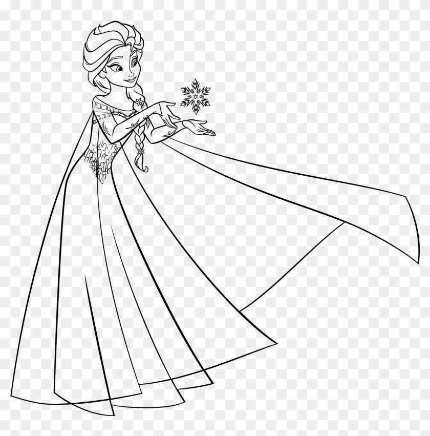 Elsa Fazendo Floco De Neve - Principesse Disney Da Colorare Clipart