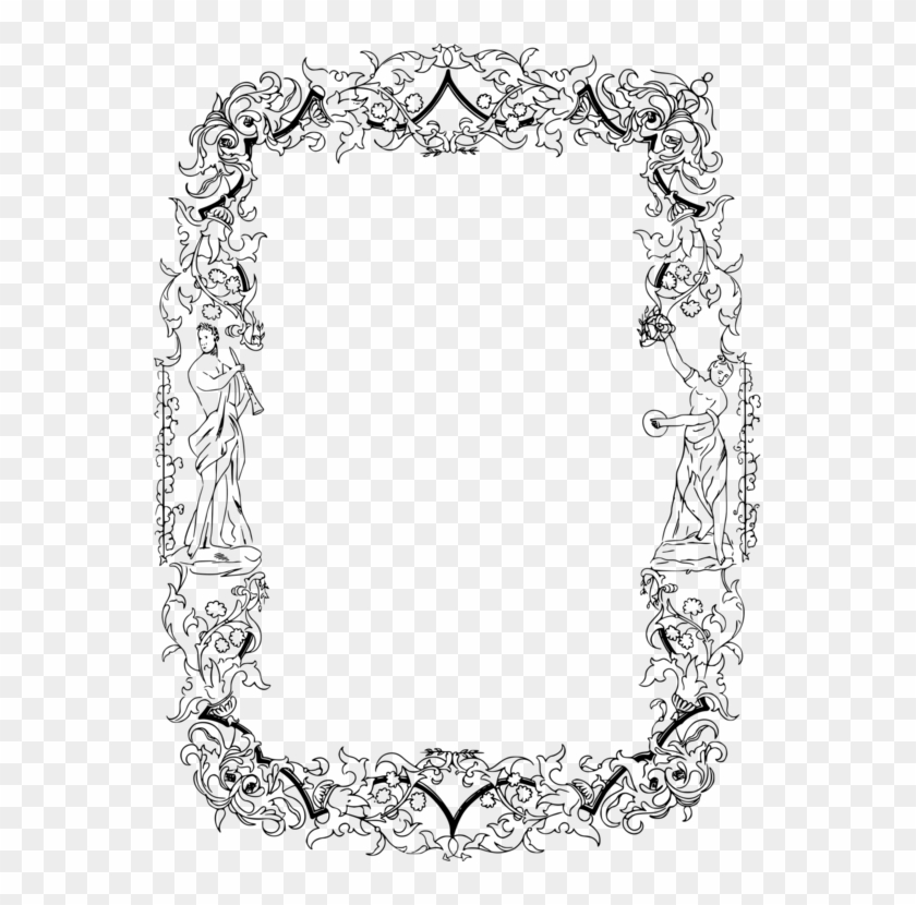 Retro Style Antique Picture Frames Line Art Bear's - Picture Frame Clipart