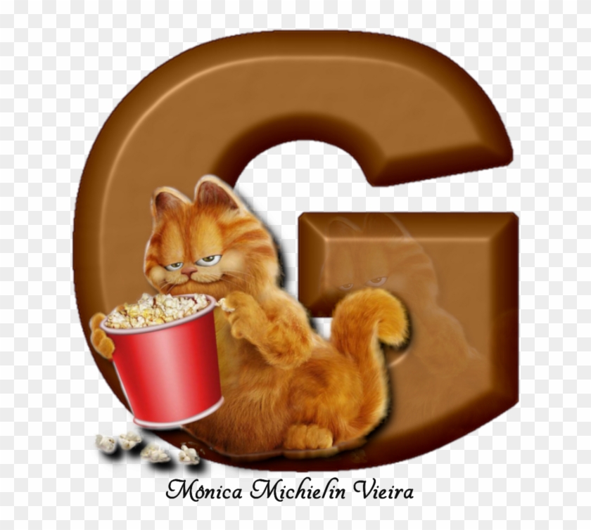 Alfabeto Garfield Com Pipoca Png - Garfield Clipart