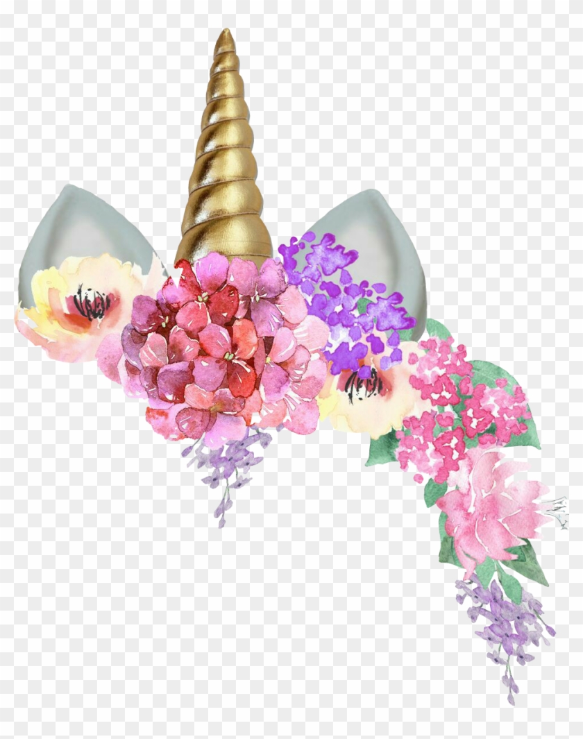 #unicorncrown #unicorn #unicornio #corona #flores #flowers - Cara De Unicornio Con Flores Clipart