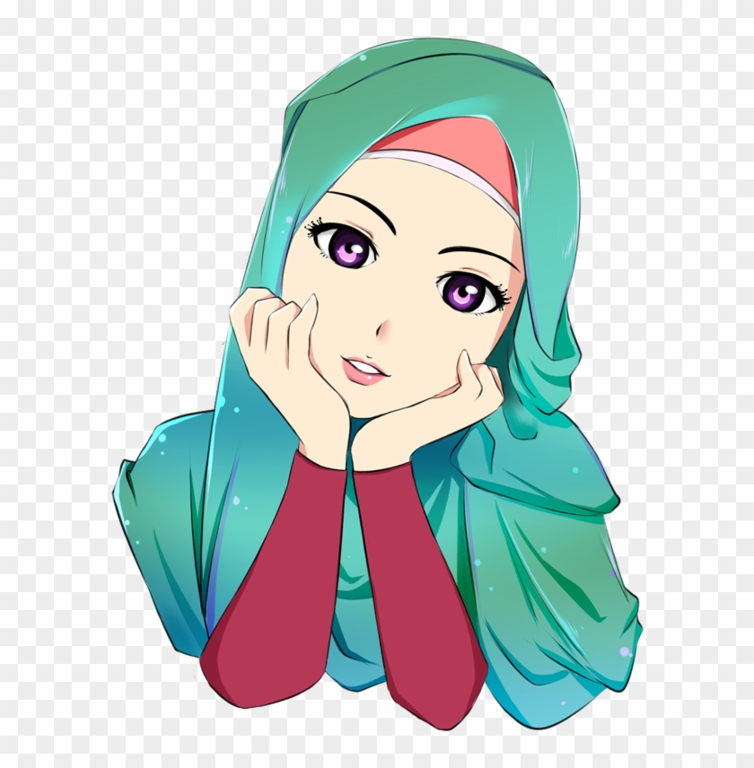 Anime Muslimah Png - Cute Muslim Girl Cartoon Clipart