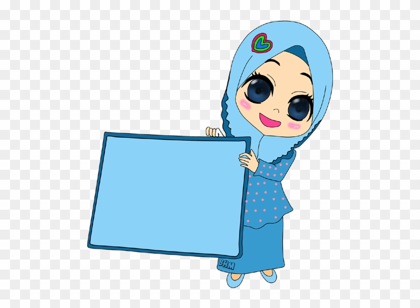 Ramadhan-blue Kids Name Labels, - Doodle Muslimah Png Clipart #3673227