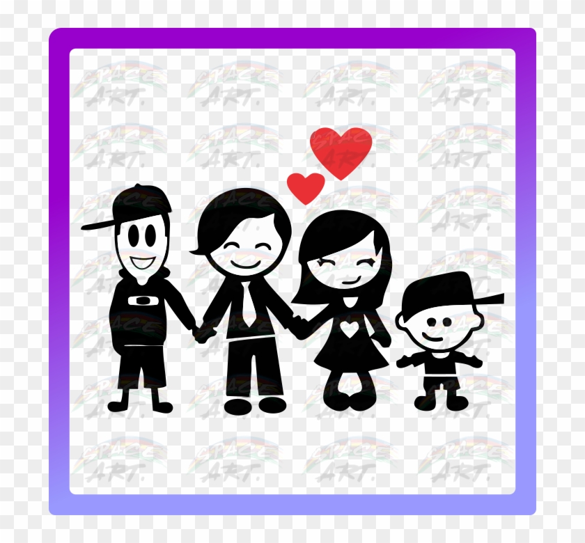 Familia Feliz Adesivo Clipart #3673285