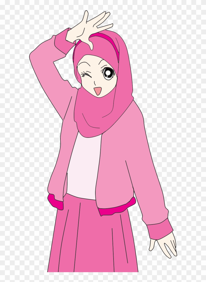 Cute Muslimah Doodle - Hijab Cartoon Clipart #3673699
