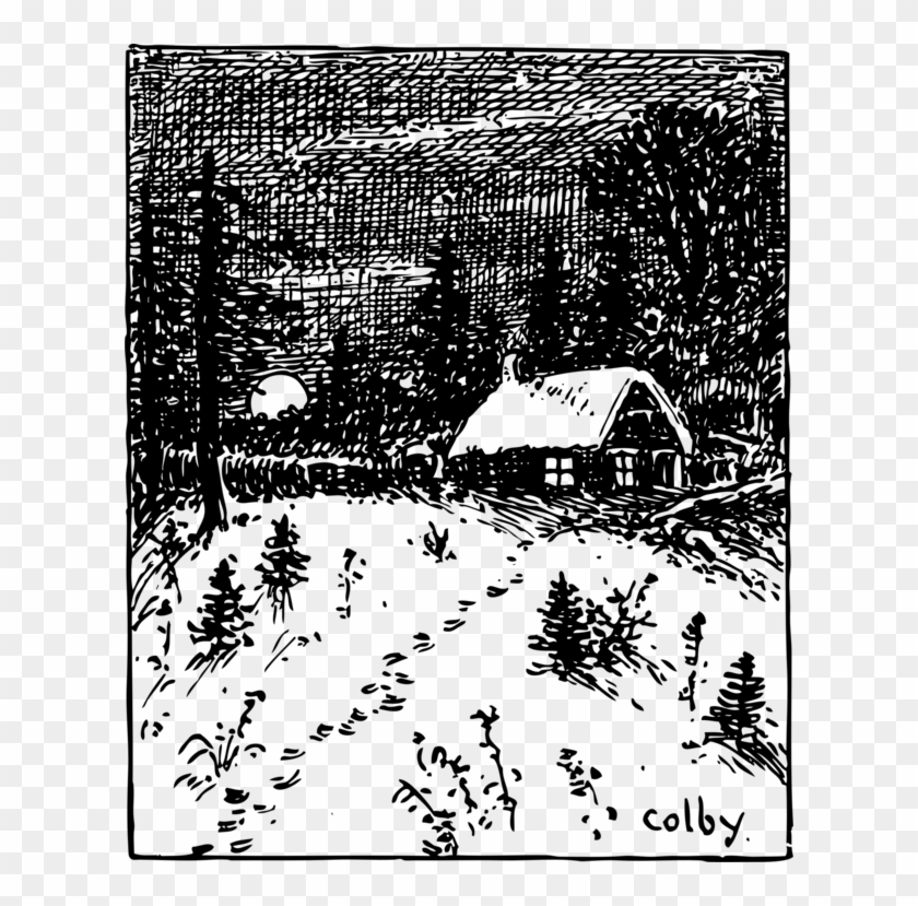 Snow Winter Computer Icons Drawing Download - Black And White Snowy Scenes Clipart