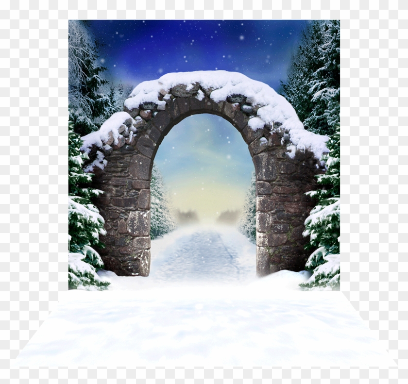 3 Dimensional View Of 10'x20' Backdrop - Snow Bridge Clipart