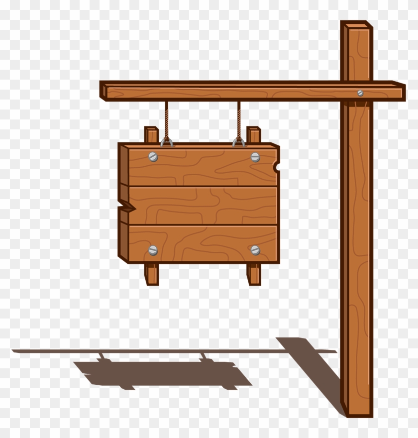 Cartel De Madera Animado , Png Download - Cartel De Madera Dibujo Clipart