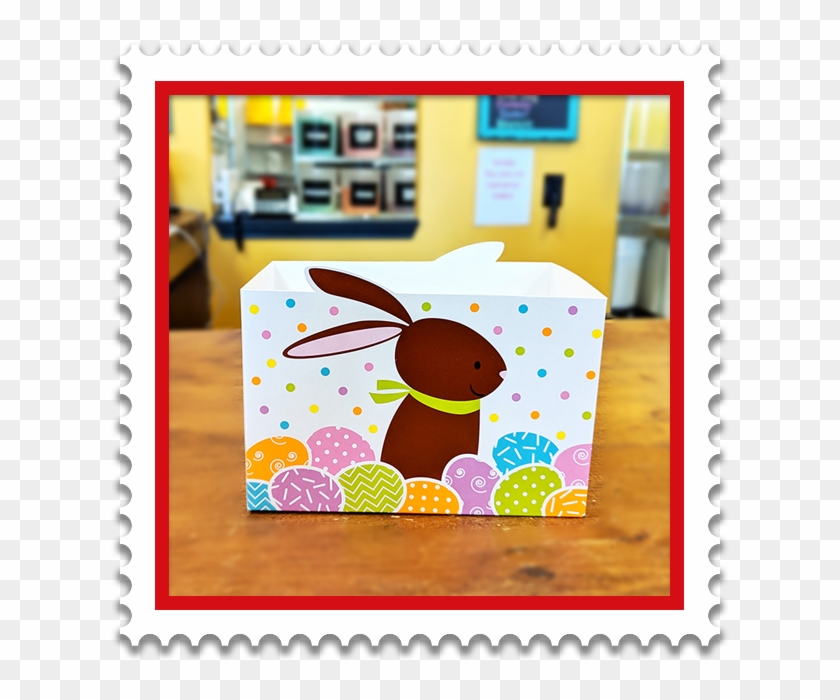Brown Bunny Gift Basket - Postage Stamp Clipart #3675605