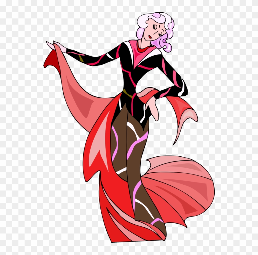 Dancer Cartoon Woman Watercolor Painting - Abstract Graphics Figurines Woman Fashion Clipart