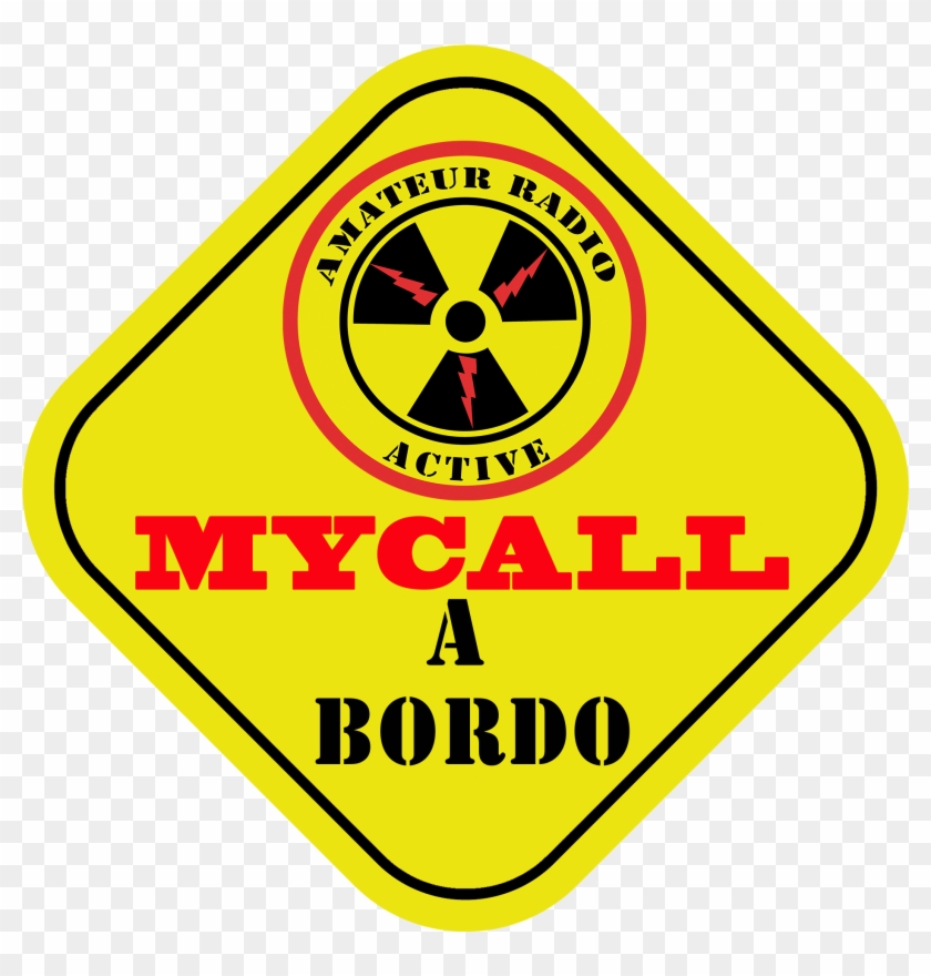 Cartel Amateur Radio Active A Bordo - Emblem Clipart