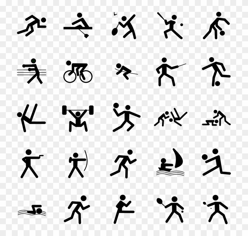 Pictograms, Sports, Symbols, Icons, Archery, Badminton - Symbol For Sports Clipart