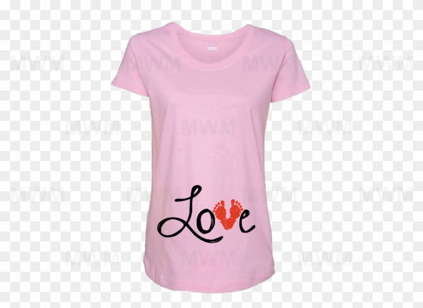 Love Baby Feet Maternity Shirt Too Cute - Shirt Clipart #3676315