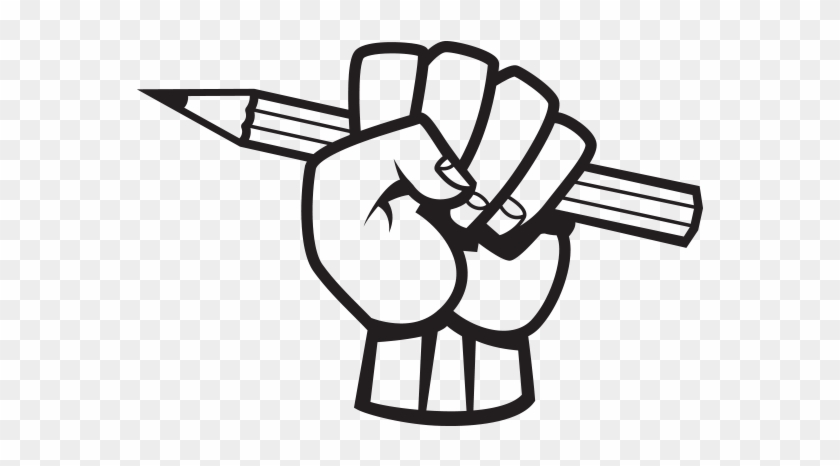 Vector Hand - Pencil In Hand Vector Clipart