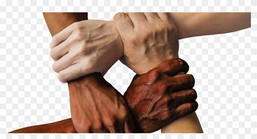 Image Of Diverse Hands In Square Formation - Racism Hands Clipart