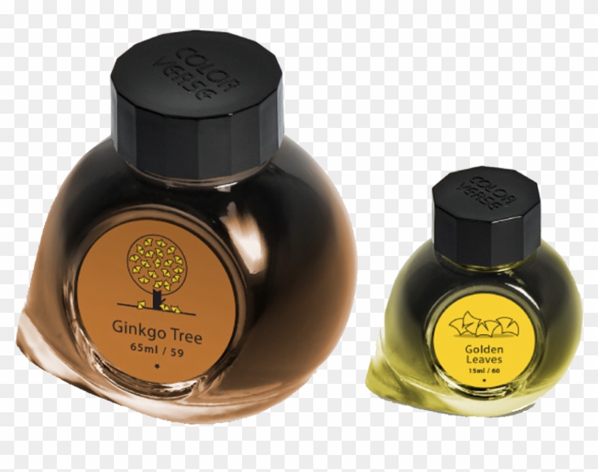 Colorverse Ginkgo Tree & Golden Leaves - Ink Clipart #3677091