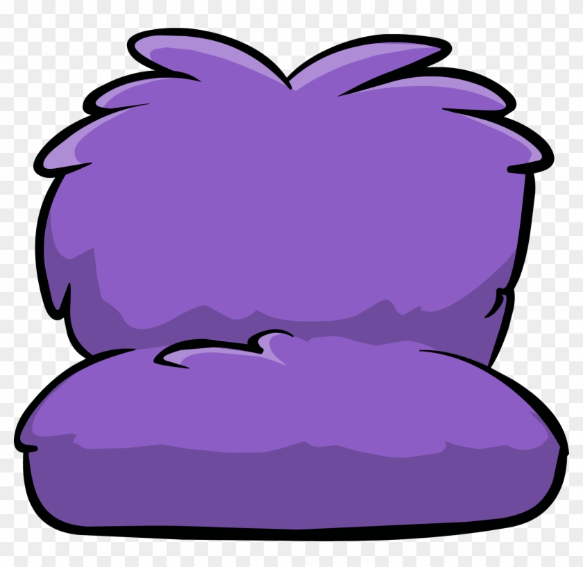 Fuzzy Purple Couch - Sofa De Puffle Verde De Club Penguin Clipart