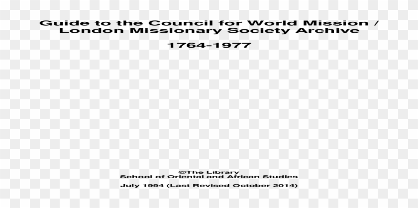 The Archive Of The London Missionary Society, Part - Formal Analysis Cover Page Clipart