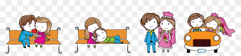 Cartoon Love Transprent - Cute Couple Cartoon Characters Clipart