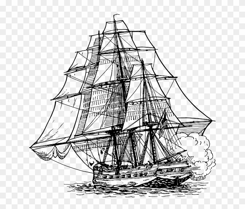 Masts And Sails Vector Graphic - Tall Ship Clip Art - Png Download #3678292