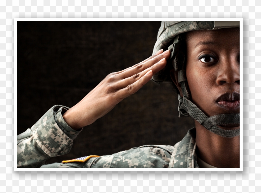 Woman In Uniform Saluting - Woman Veteran Clipart #3678406