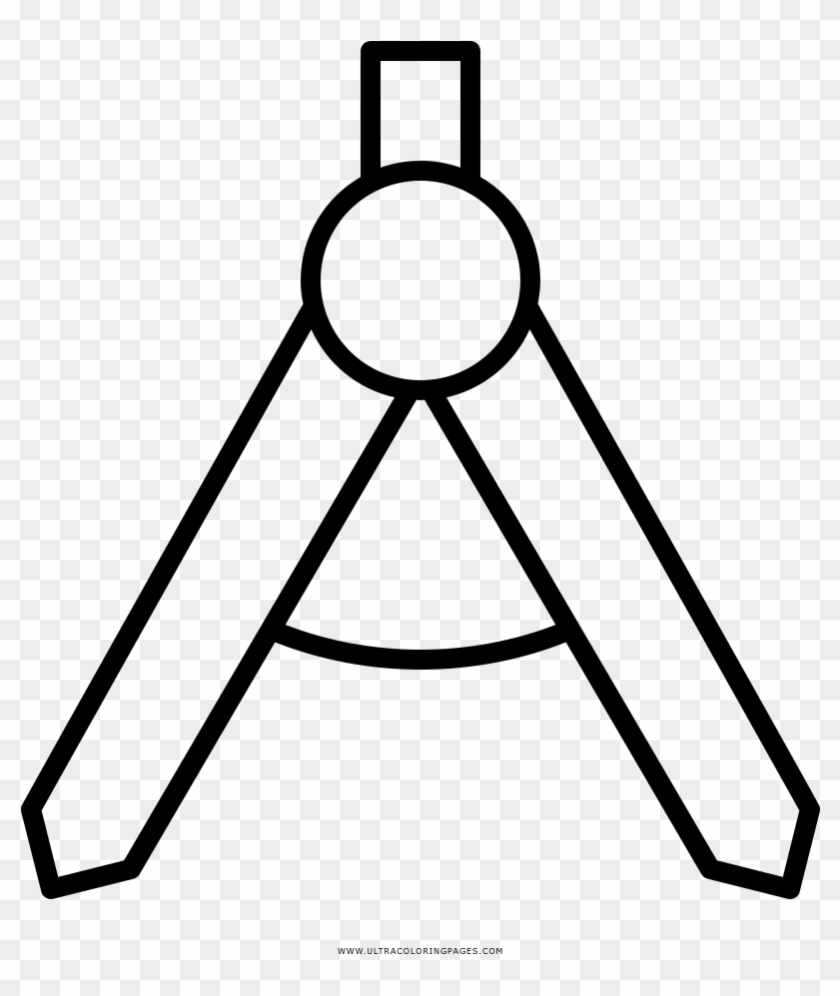 Drawing Compass Coloring Page Clipart