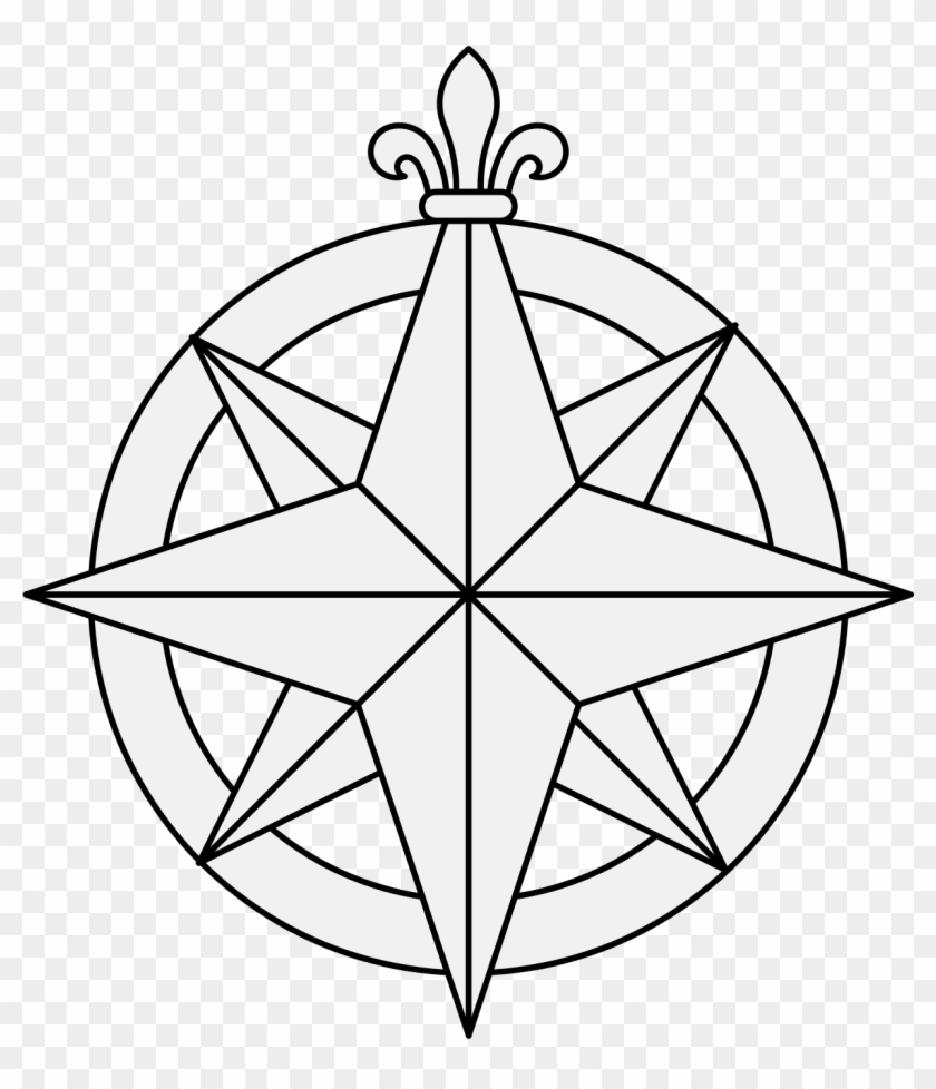 Drawing Of Compass Rose Clipart #3678679