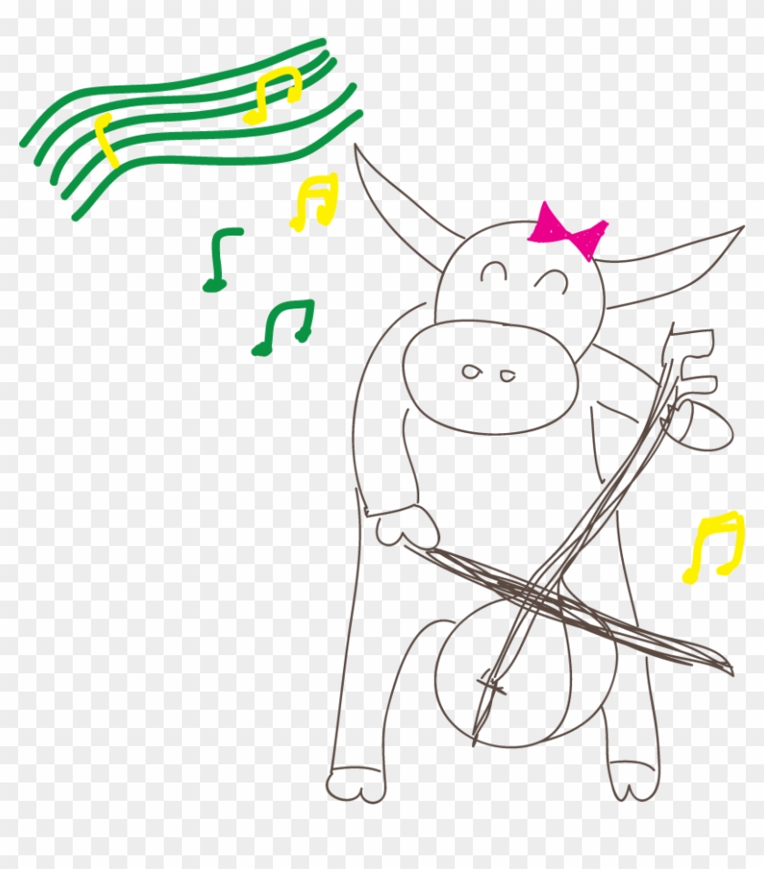 Playing A Fiddle To A Water Buffalo - Cartoon Clipart #3678786