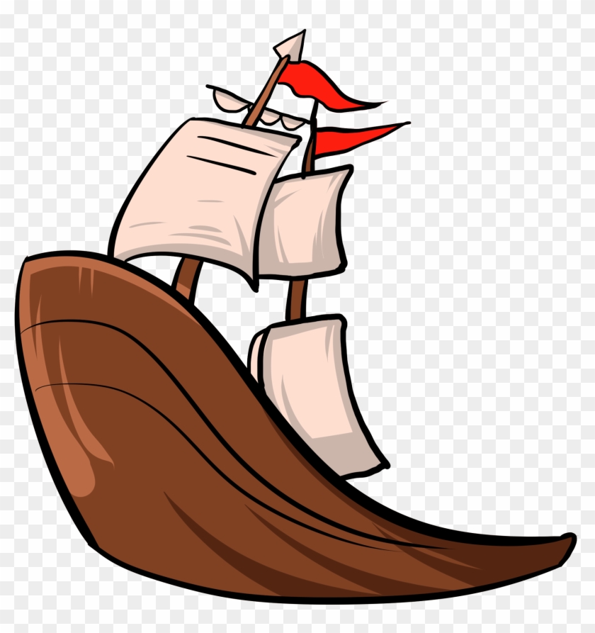 Cartoon Hand Drawn Illustration A Ship Png And Psd - Perahu Kartun Clipart