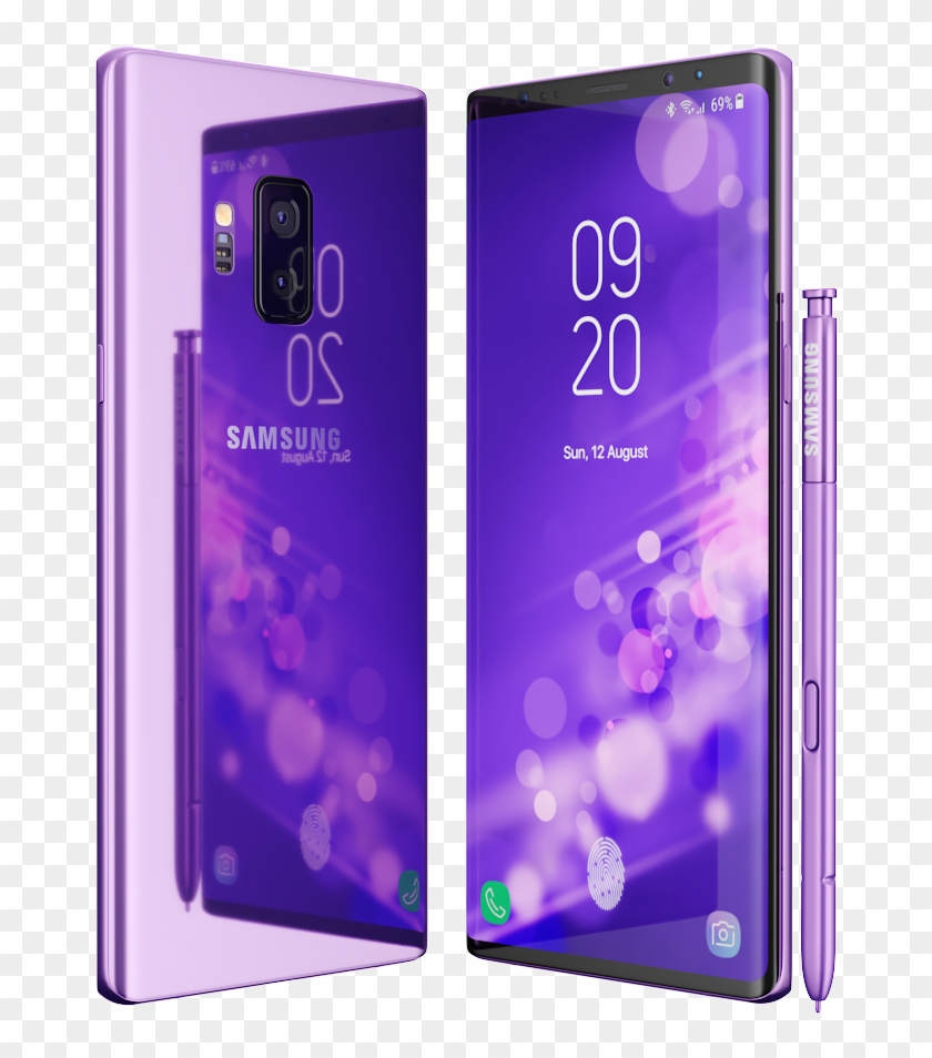 Samsung Galaxy Note 9 Purple Concept - Smartphone Clipart #3679154