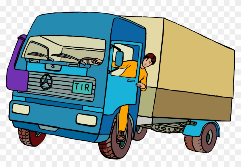 Car Truck Driver Cartoon - Delivery Truck Clip Art - Png Download