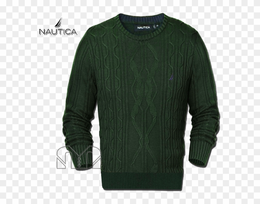 ~nautica Fisherman Crewneck Green Knit Sweater - Nautica Clipart