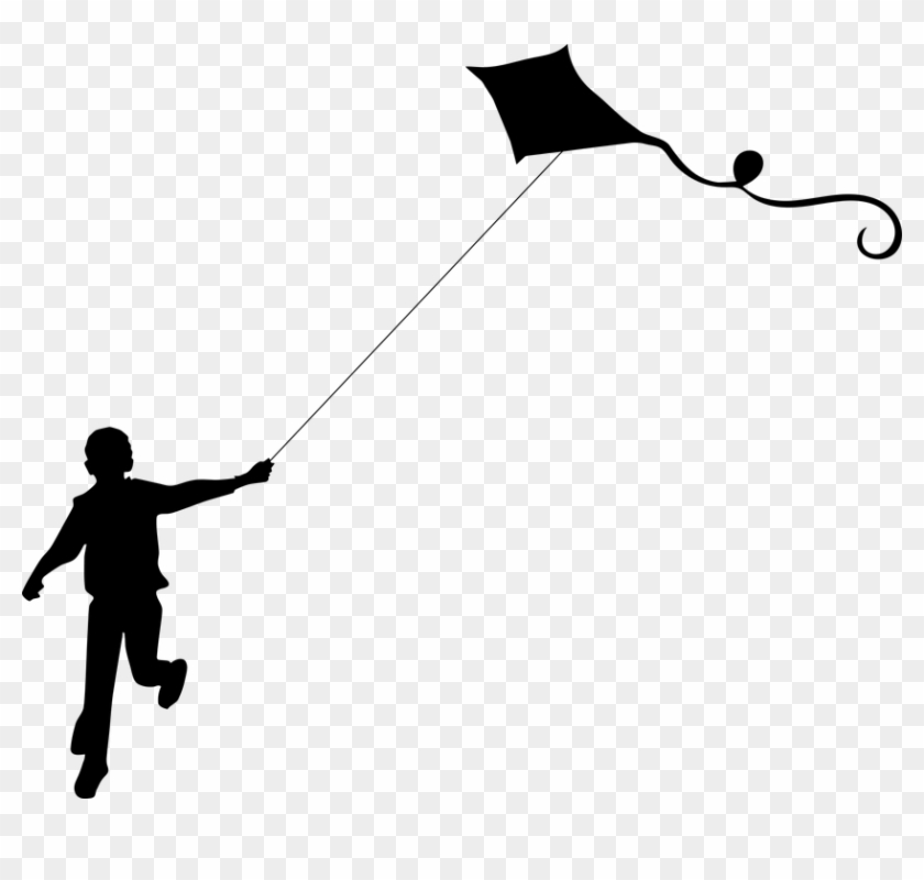Find Images Of Silhouette - Kite Flying Clip Art - Png Download