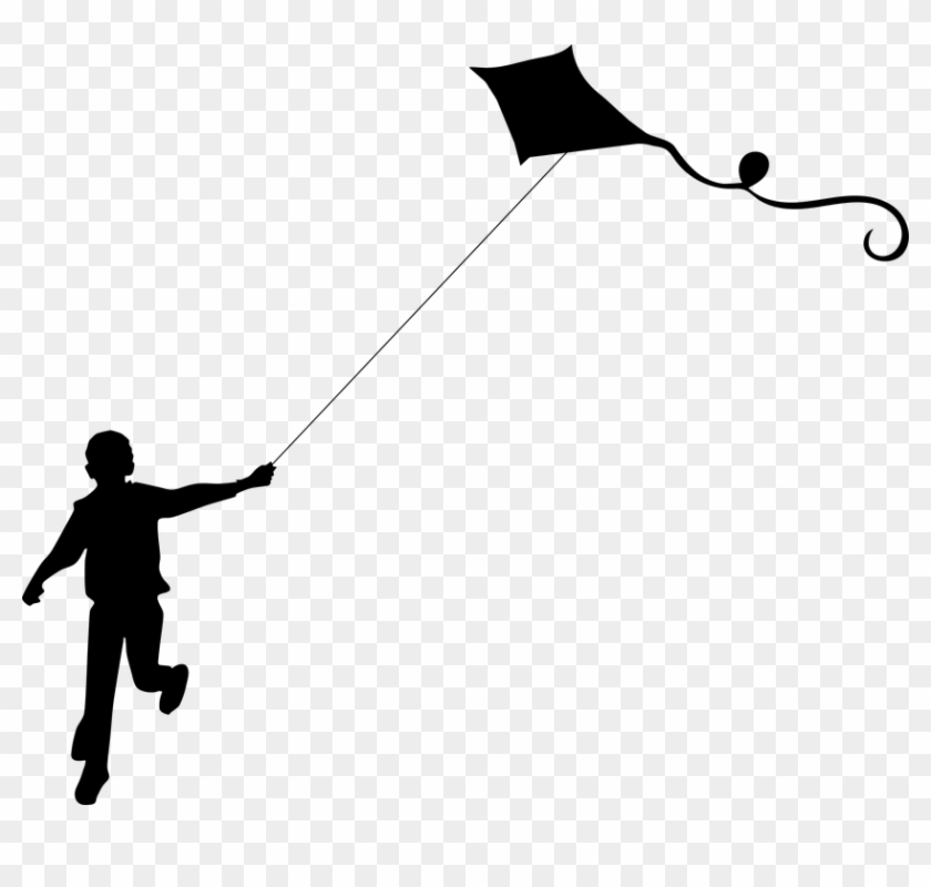 Find Images Of Silhouette - Kite Flying Clip Art - Png Download #3679292