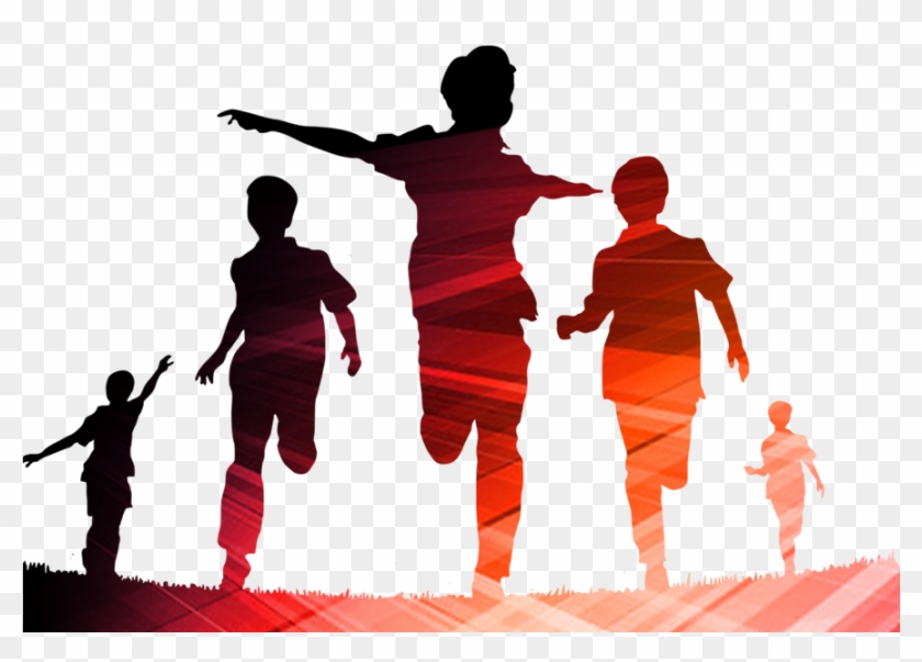 Kisspng Silhouette Child Boy Silhouette Teenager Running - Kids Running Silhouette Png Clipart #3679376