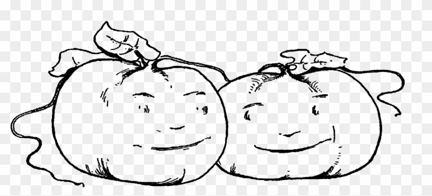 Smiling Pumpkins Drawing Clip Art Download Png - Line Art Transparent Png #3679378