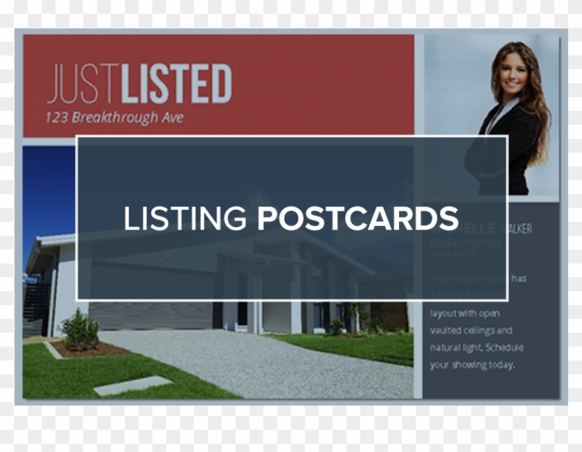 Just Listed Realty Postcards Clipart #3679837