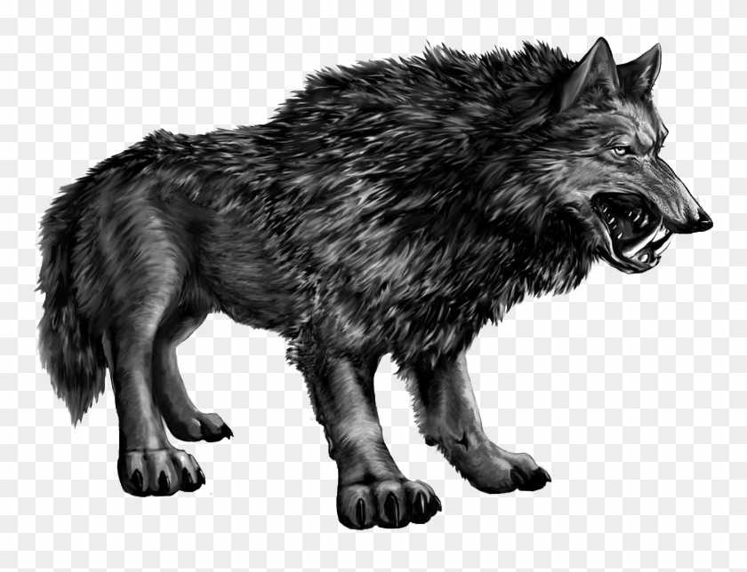 The Smaller Wolf Snarls At Obrien Perhaps Because Dire Wolf D D Art Clipart Pikpng