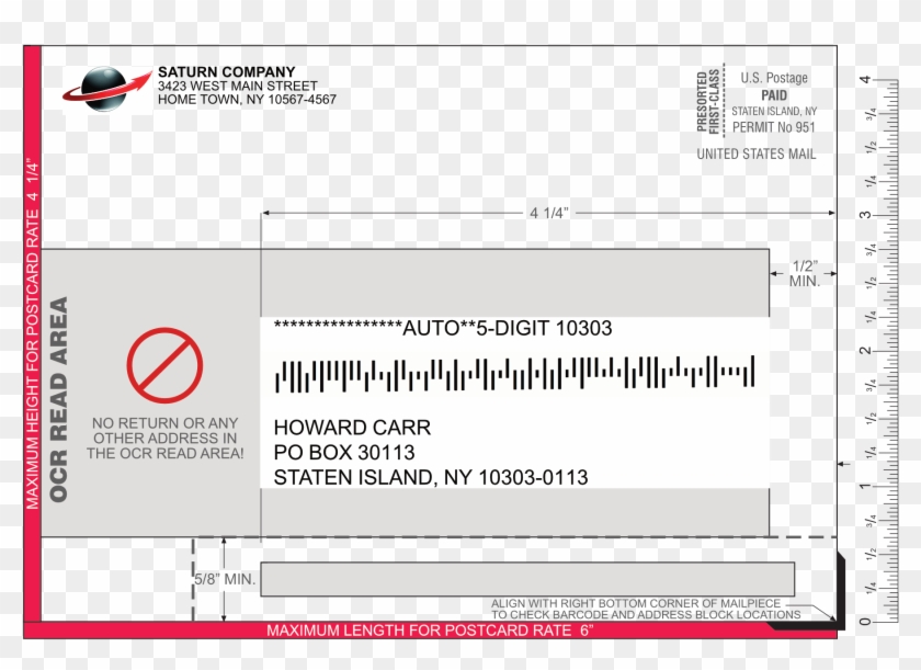 Postcard Addressing Template - Postcard Address Block Clipart #3680639