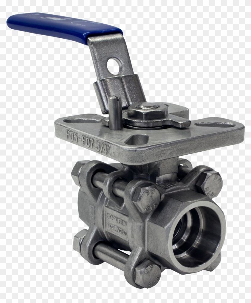 Flow , 3 Piece Stainless Steel Ball Valve Clipart
