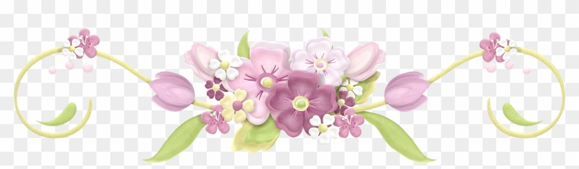 Flores Em Png Lilas - Barras Separadoras Flores Verdes Clipart #3681928