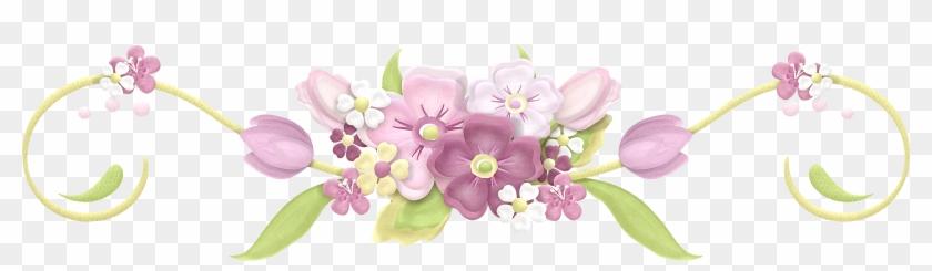 Flores Em Png Lilas - Barras Separadoras Flores Verdes Clipart