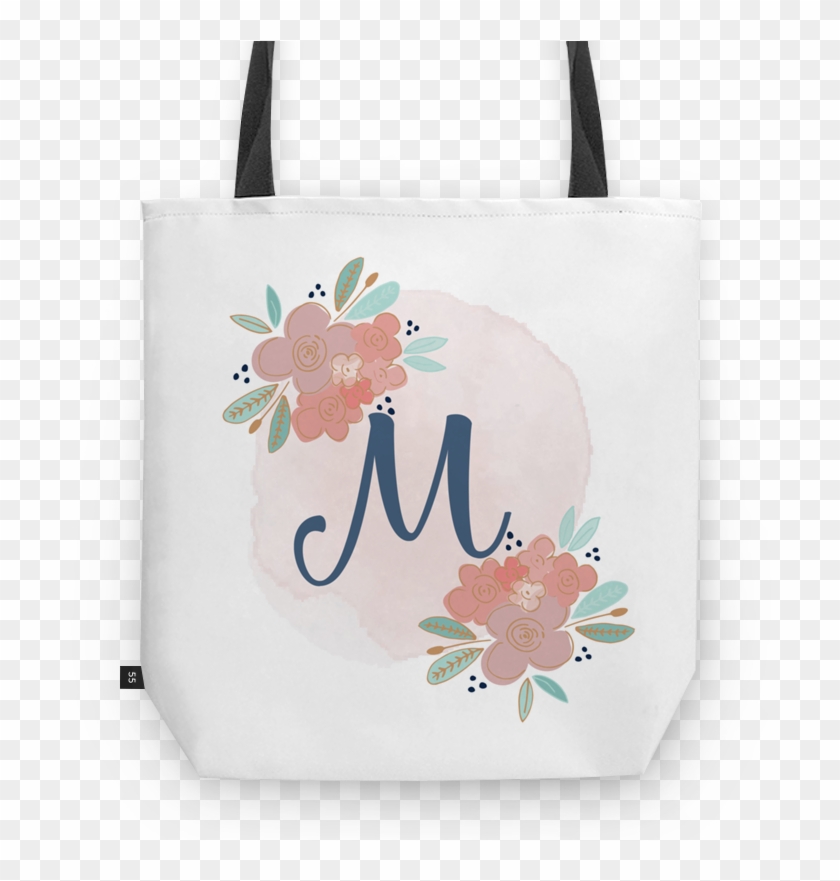 Bolsa Monograma Floral M • Aquarela De Hang A Printna - Watercolor Painting Clipart